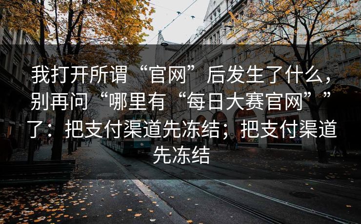 我打开所谓“官网”后发生了什么，别再问“哪里有“每日大赛官网””了：把支付渠道先冻结；把支付渠道先冻结