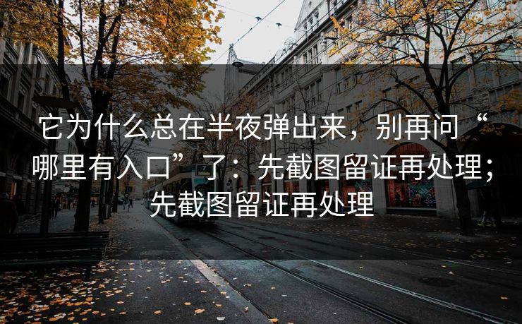 它为什么总在半夜弹出来,别再问“哪里有入口”了:先截图留证再处理;先截图留证再处理 它为什么总在半夜弹出来,别再问“哪里有入口”了:先截图留证再处理;先截图留证再处理