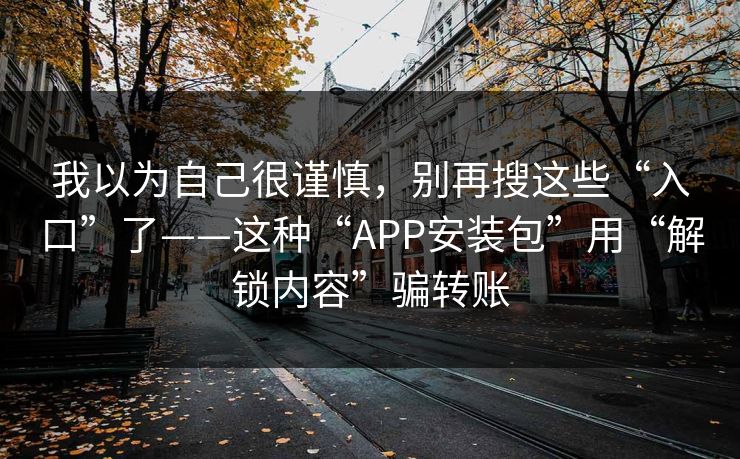 我以为自己很谨慎，别再搜这些“入口”了——这种“APP安装包”用“解锁内容”骗转账