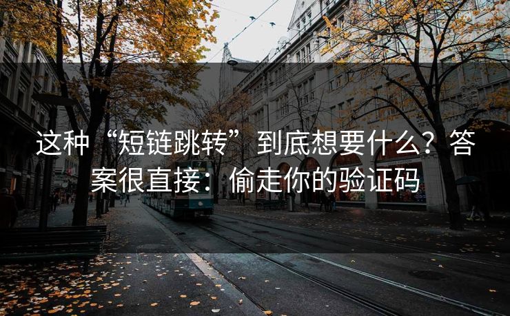 这种“短链跳转”到底想要什么?答案很直接:偷走你的验证码 这种“短链跳转”到底想要什么?答案很直接:偷走你的验证码